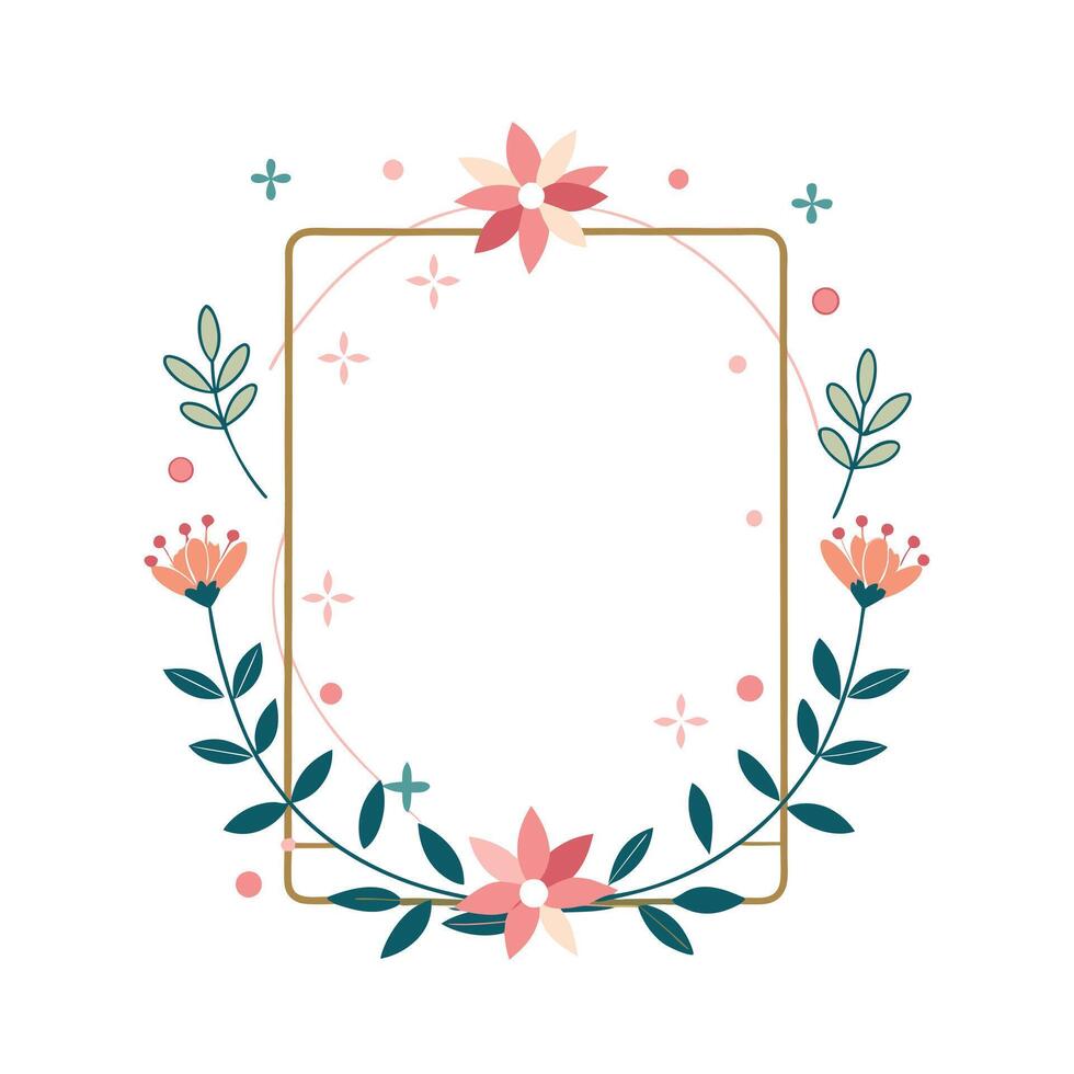 Beautiful Floral Frame Border Illustration vector