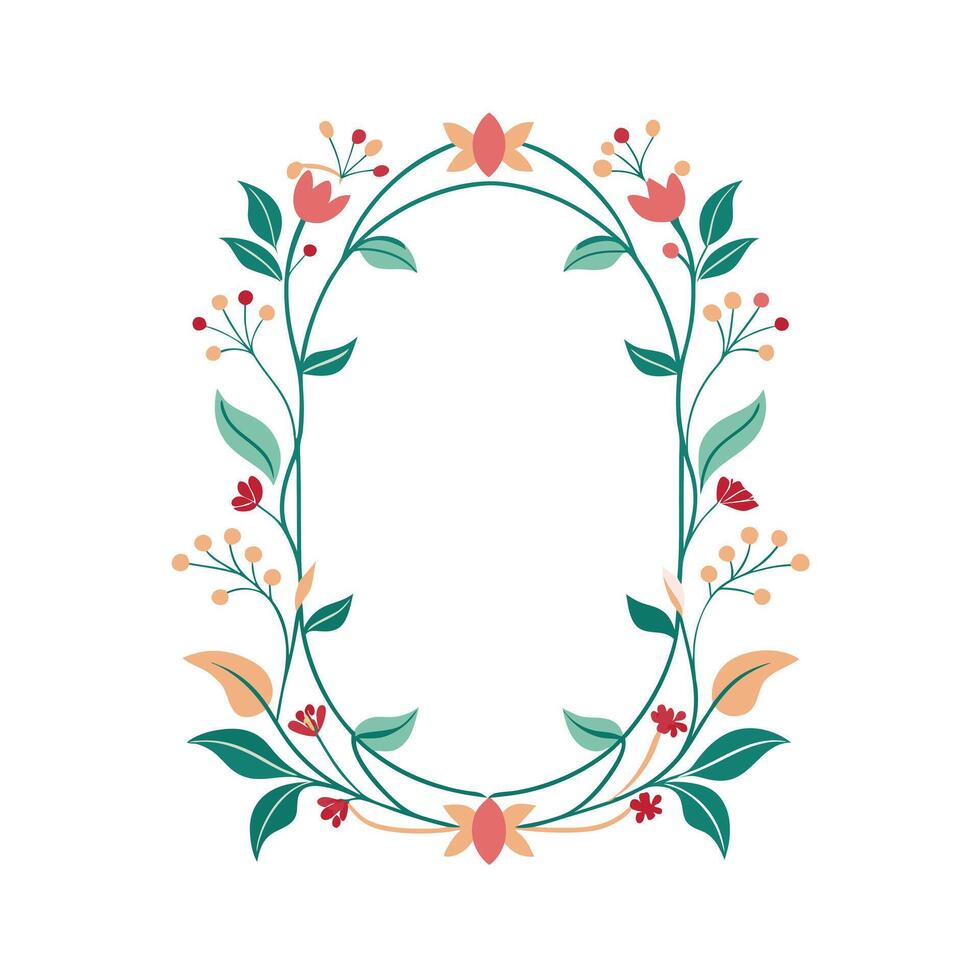 Beautiful Floral Frame Border Illustration vector