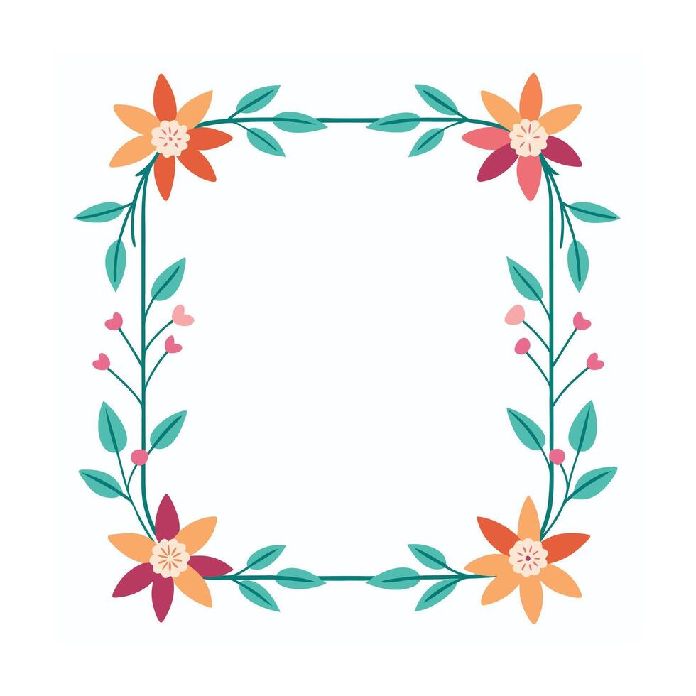 Beautiful Floral Frame Border Illustration vector