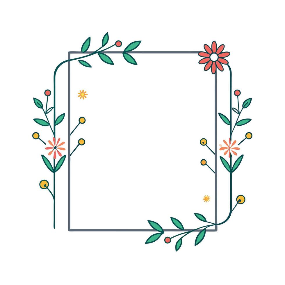 Beautiful Floral Frame Border Illustration vector