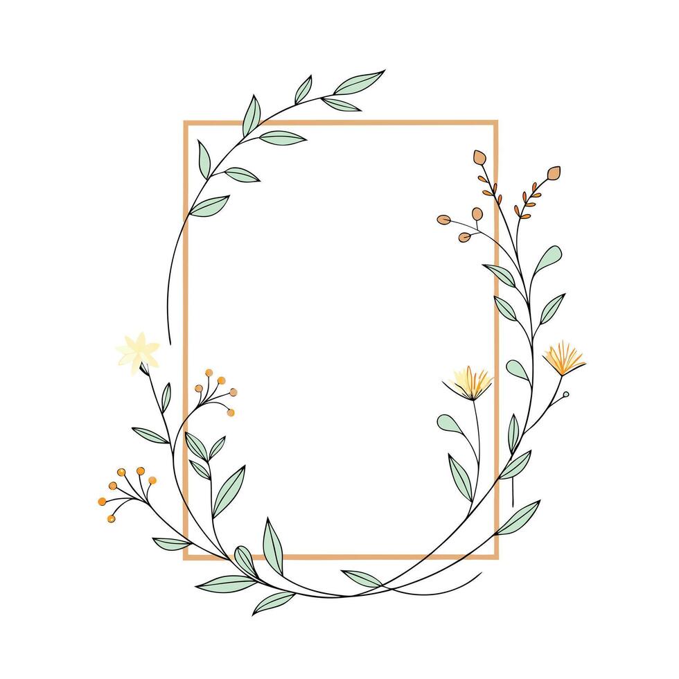 Beautiful Floral Frame Border Illustration vector