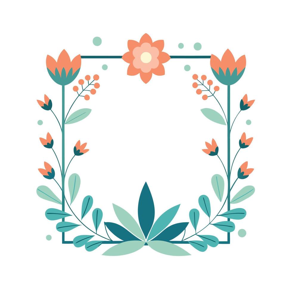 Beautiful Floral Frame Border Illustration vector
