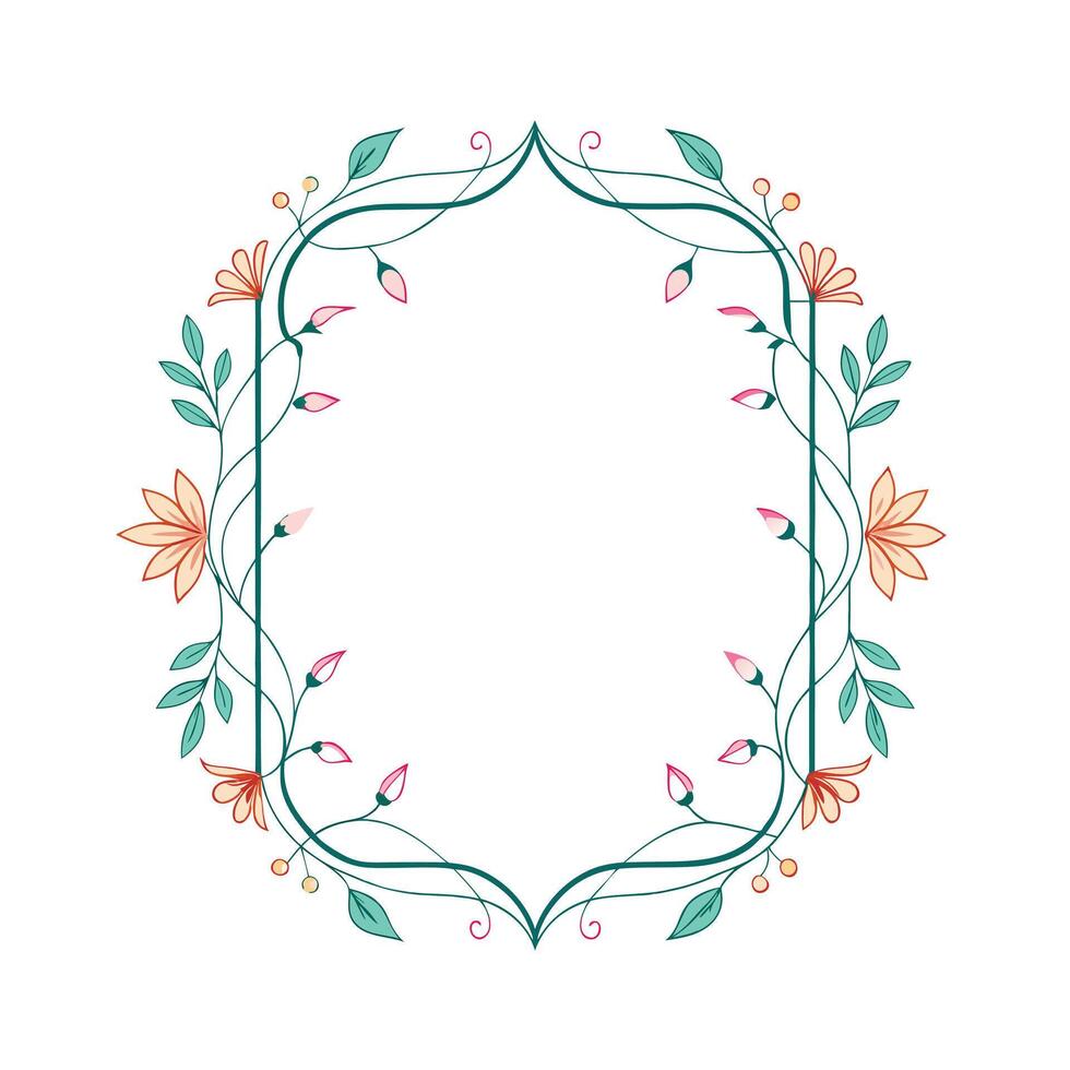 Beautiful Floral Frame Border Illustration vector