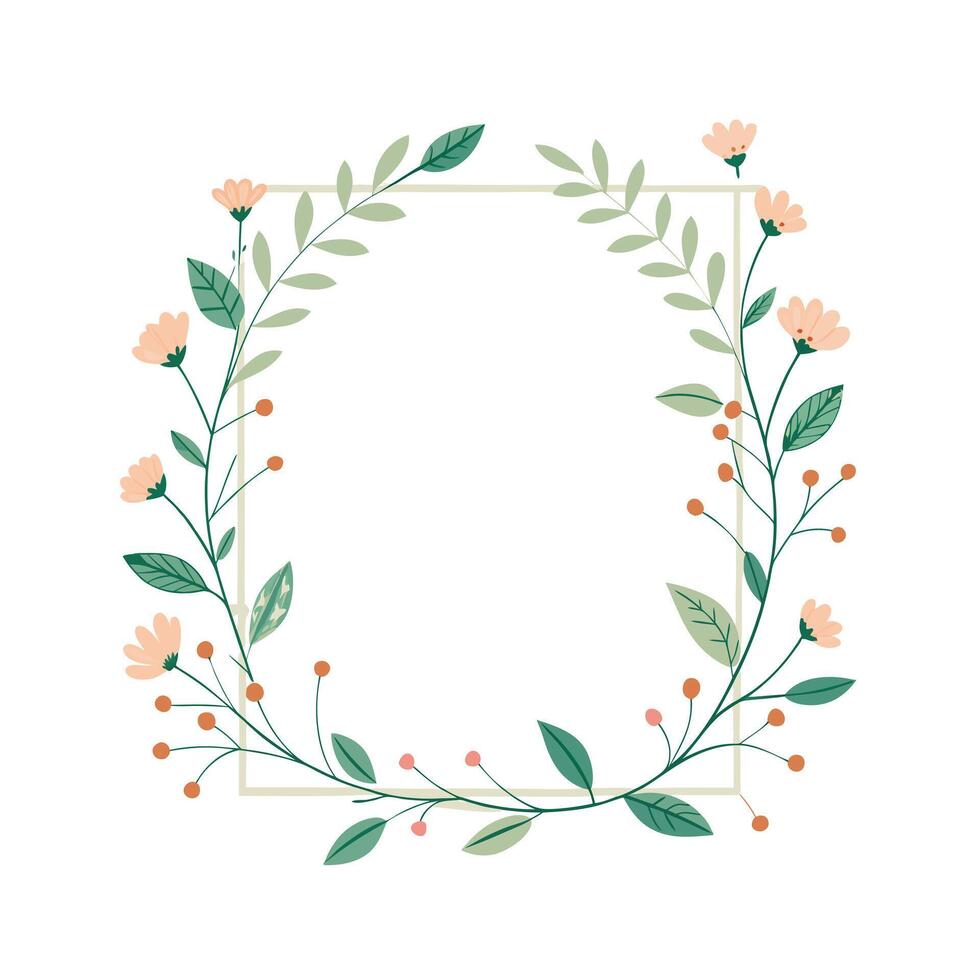 Beautiful Floral Frame Border Illustration vector
