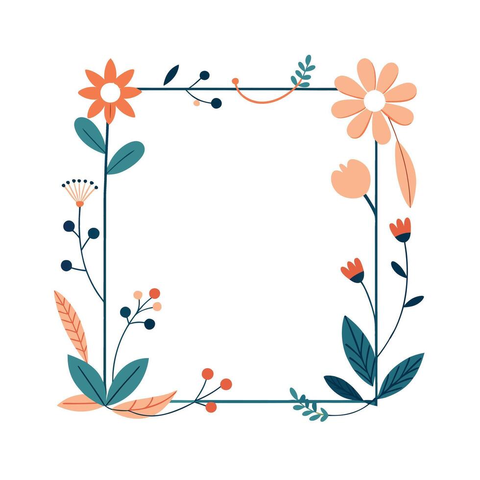 Beautiful Floral Frame Border Illustration vector