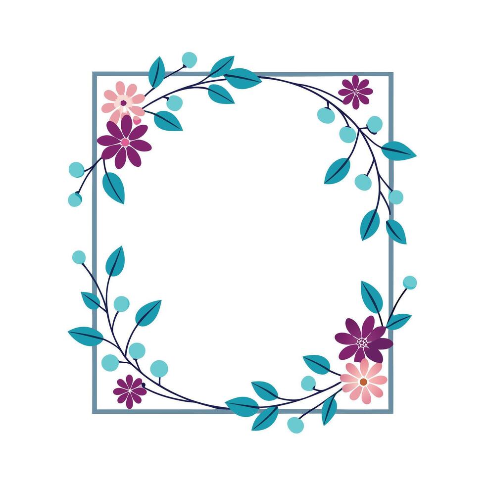 Beautiful Floral Frame Border Illustration vector