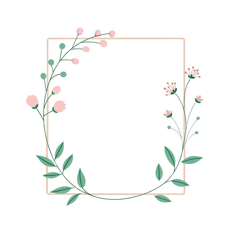 Beautiful Floral Frame Border Illustration vector
