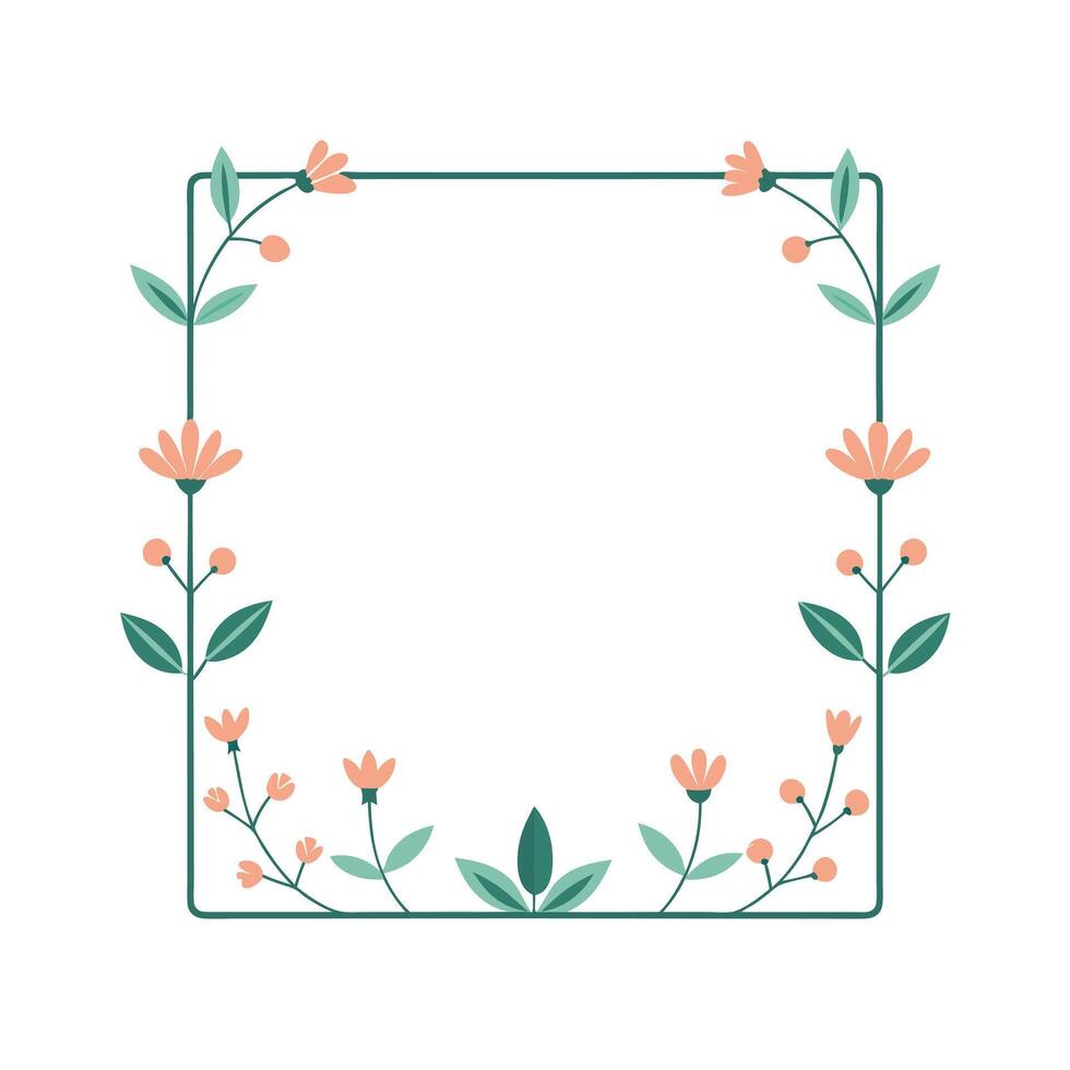 Beautiful Floral Frame Border Illustration vector