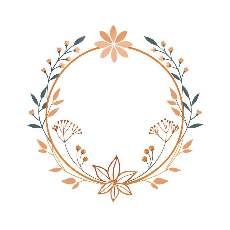 Beautiful Floral Frame Border Illustration vector