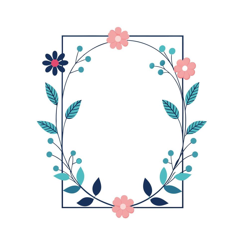 Beautiful Floral Frame Border Illustration vector