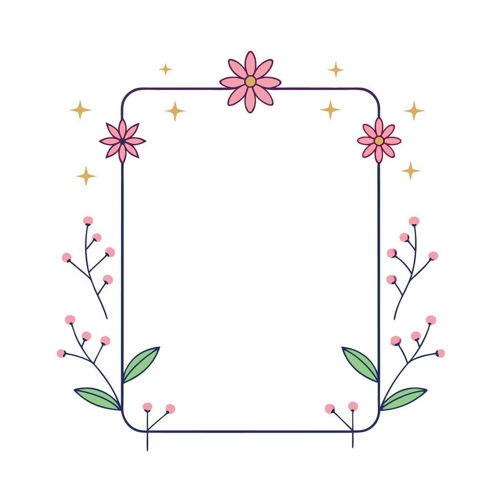 Beautiful Floral Frame Border Illustration vector
