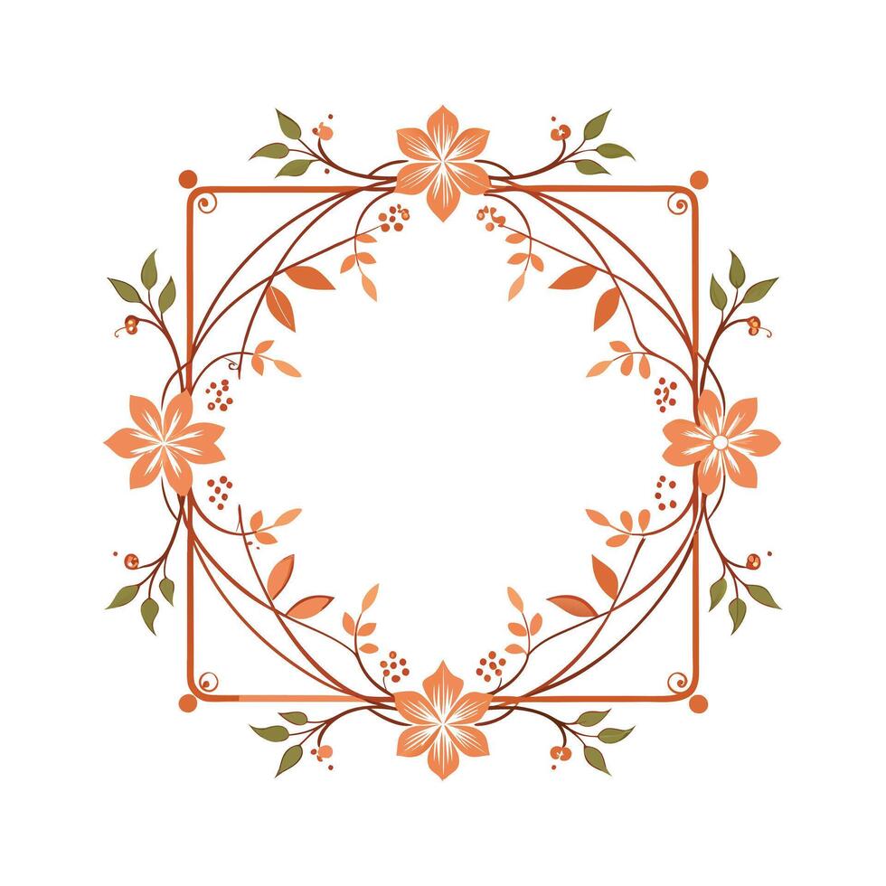 Beautiful Floral Frame Border Illustration vector