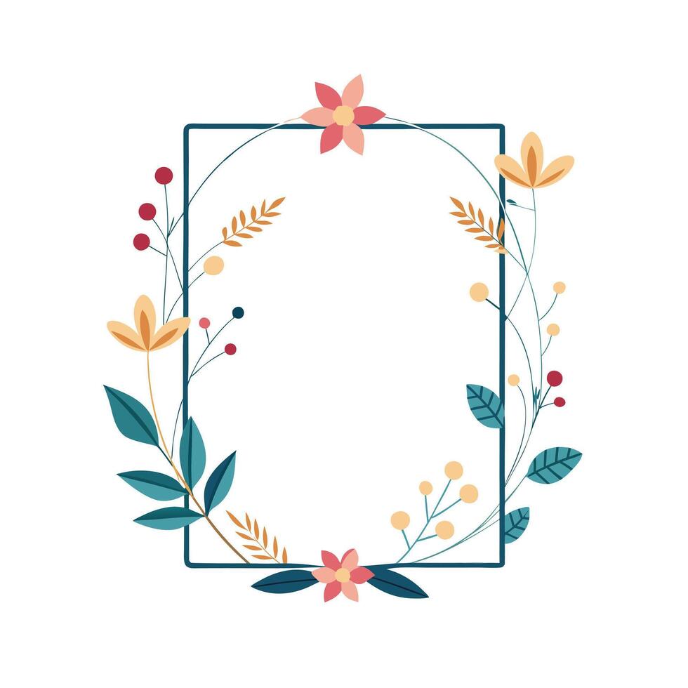 Beautiful Floral Frame Border Illustration vector