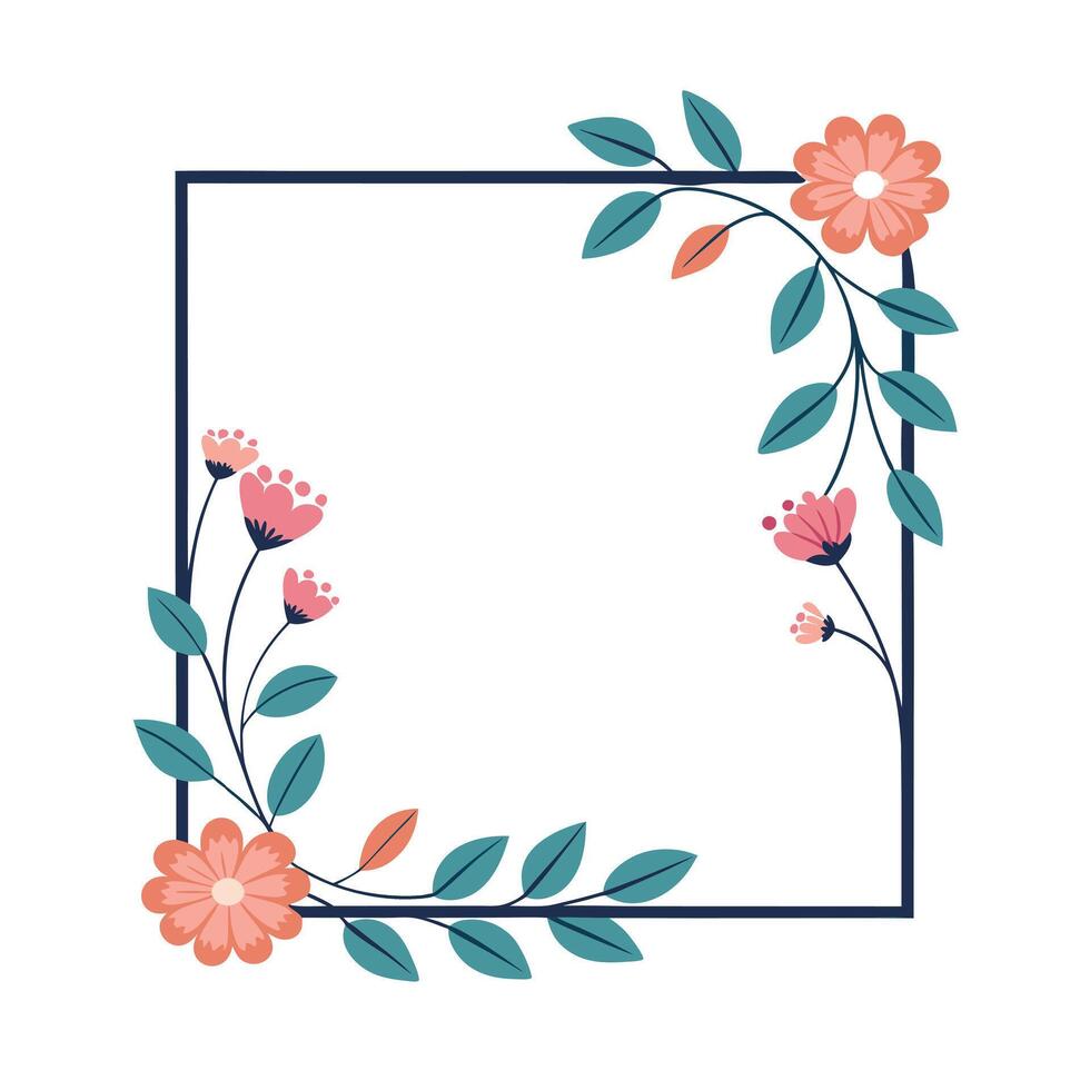 Beautiful Floral Frame Border Illustration vector