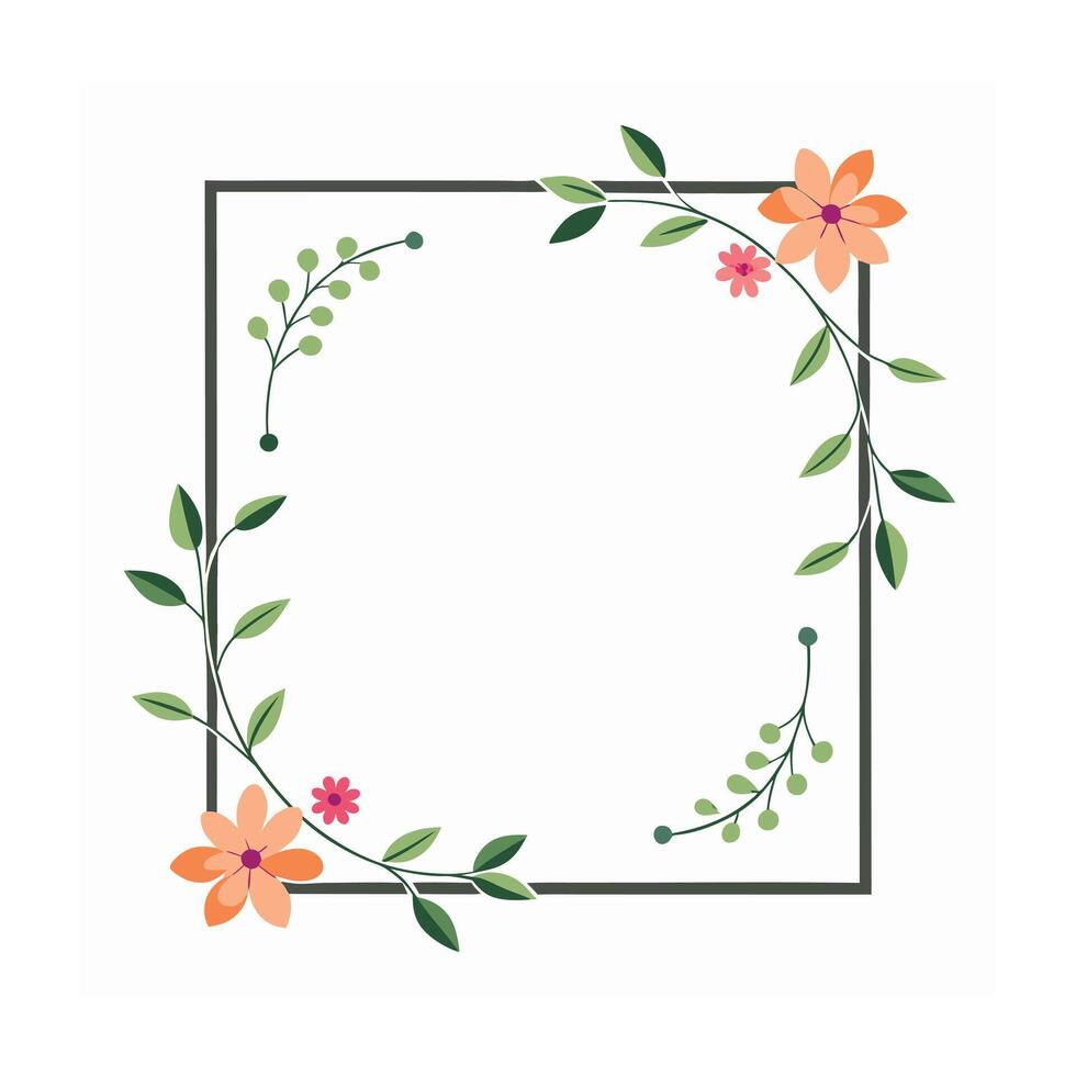 Beautiful Floral Frame Border Illustration vector