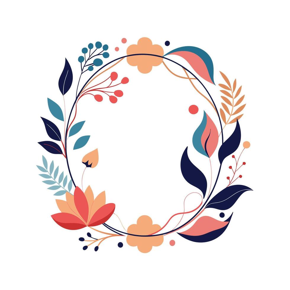 Beautiful Floral Frame Border Illustration vector