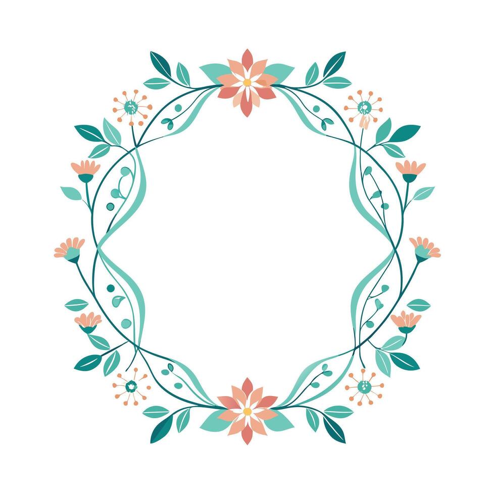 Beautiful Floral Frame Border Illustration vector