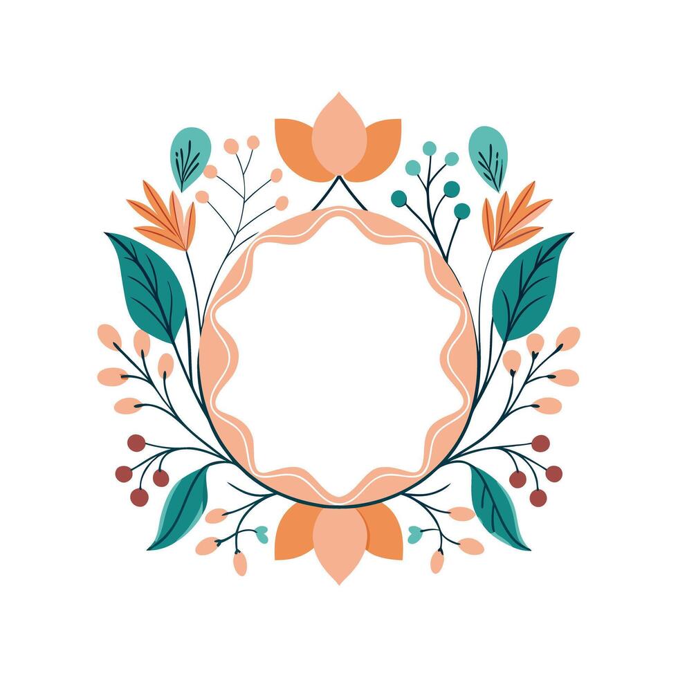 Beautiful Floral Frame Border Illustration vector