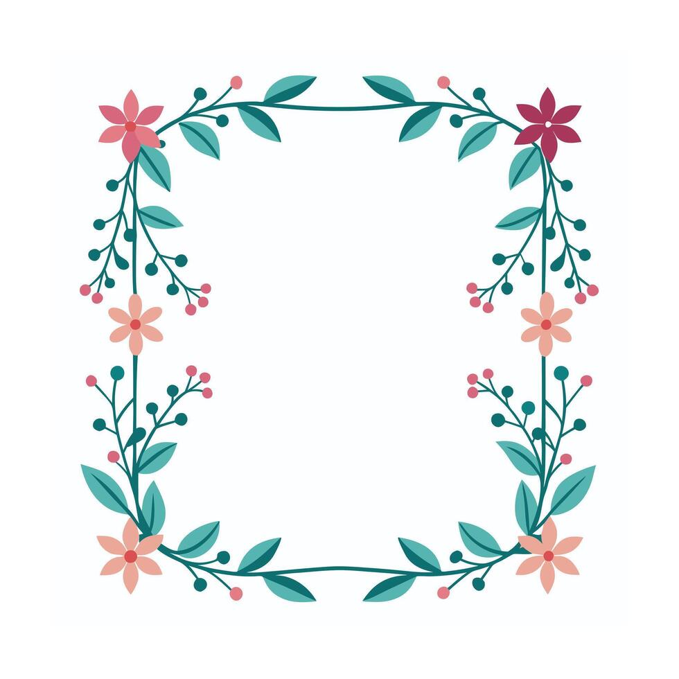 Beautiful Floral Frame Border Illustration vector