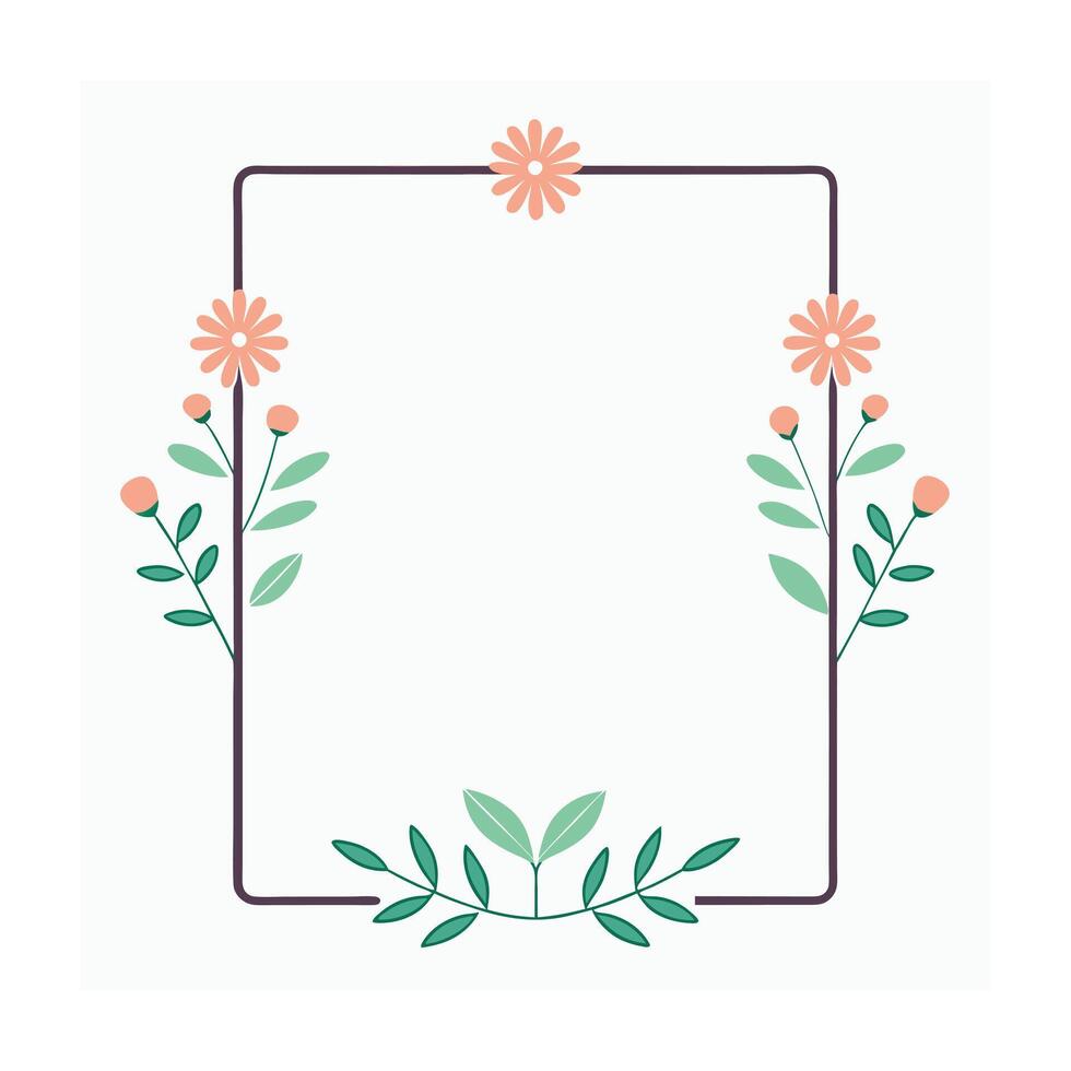 Beautiful Floral Frame Border Illustration vector