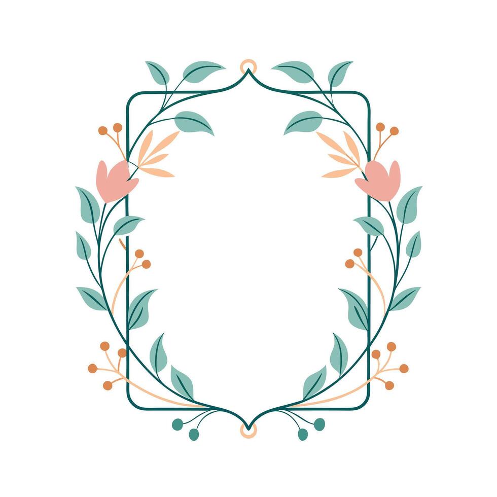 Beautiful Floral Frame Border Illustration vector