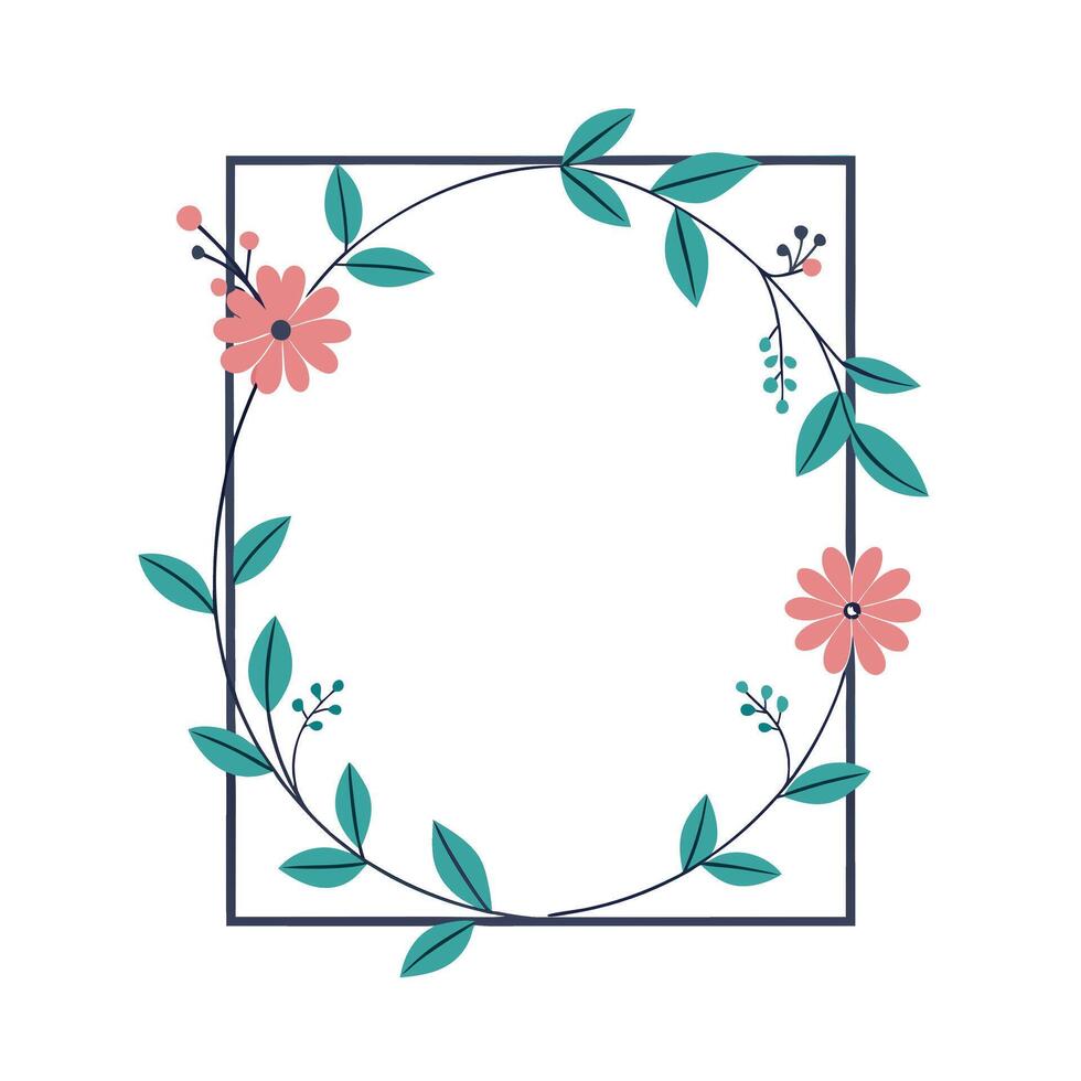 Beautiful Floral Frame Border Illustration vector