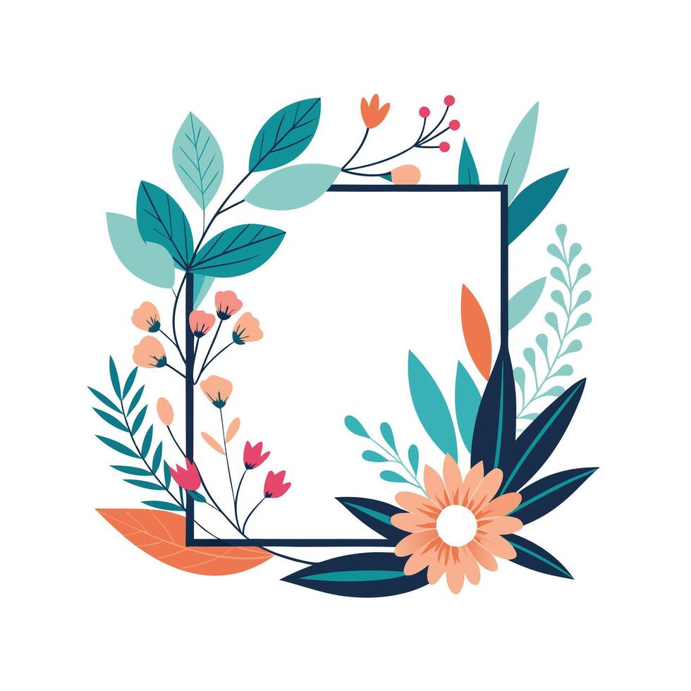 Beautiful Floral Frame Border Illustration vector
