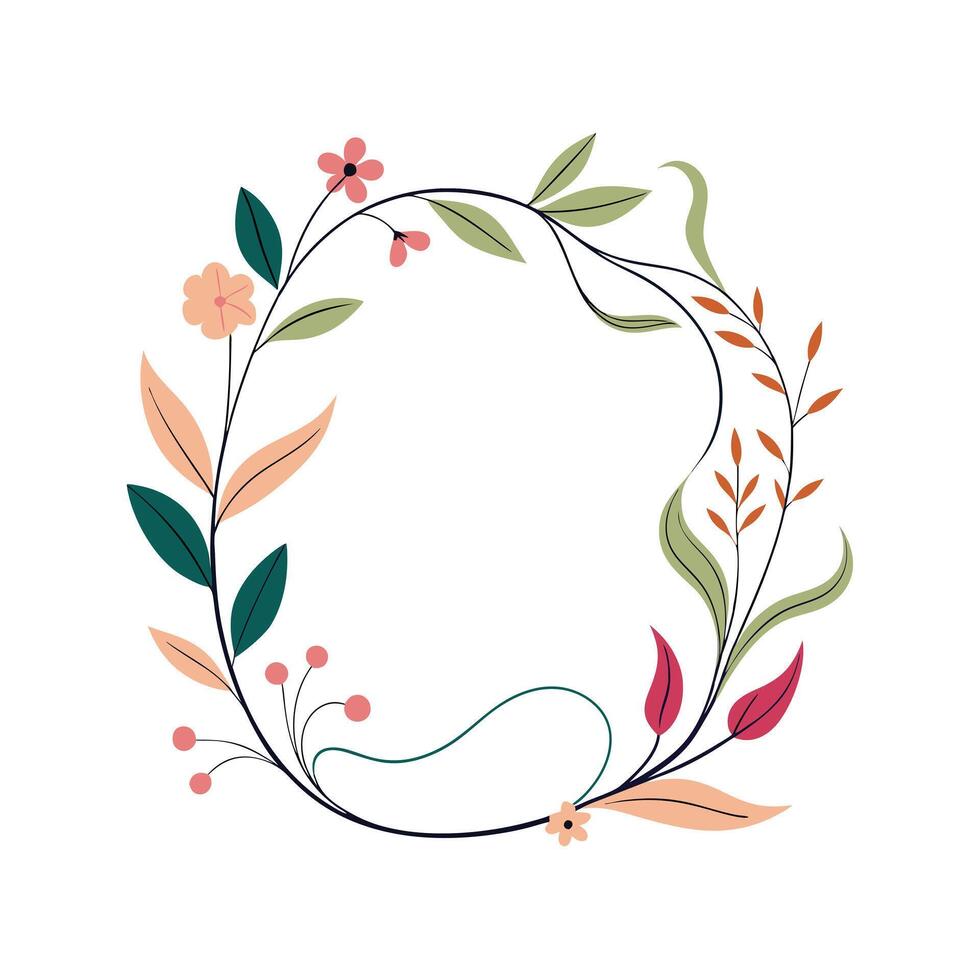 Beautiful Floral Frame Border Illustration vector