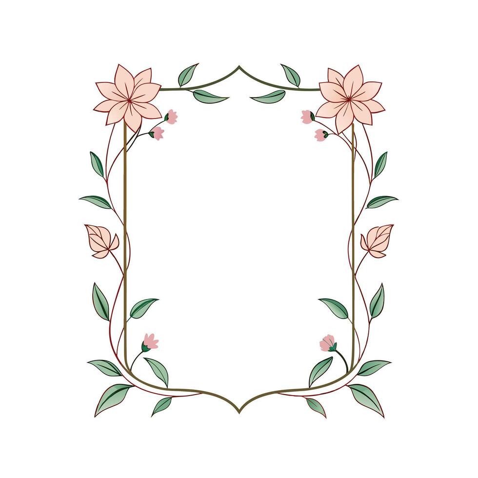 Beautiful Floral Frame Border Illustration vector