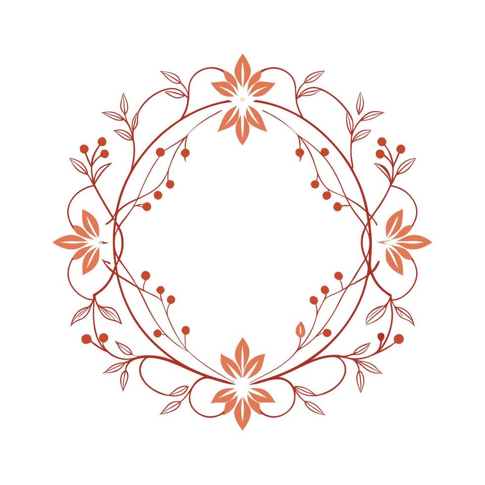 Beautiful Floral Frame Border Illustration vector