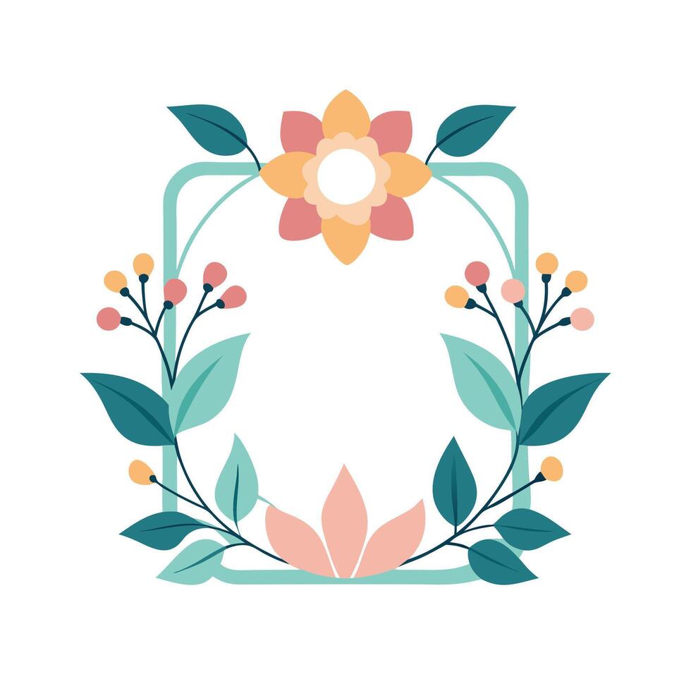 Beautiful Floral Frame Border Illustration vector