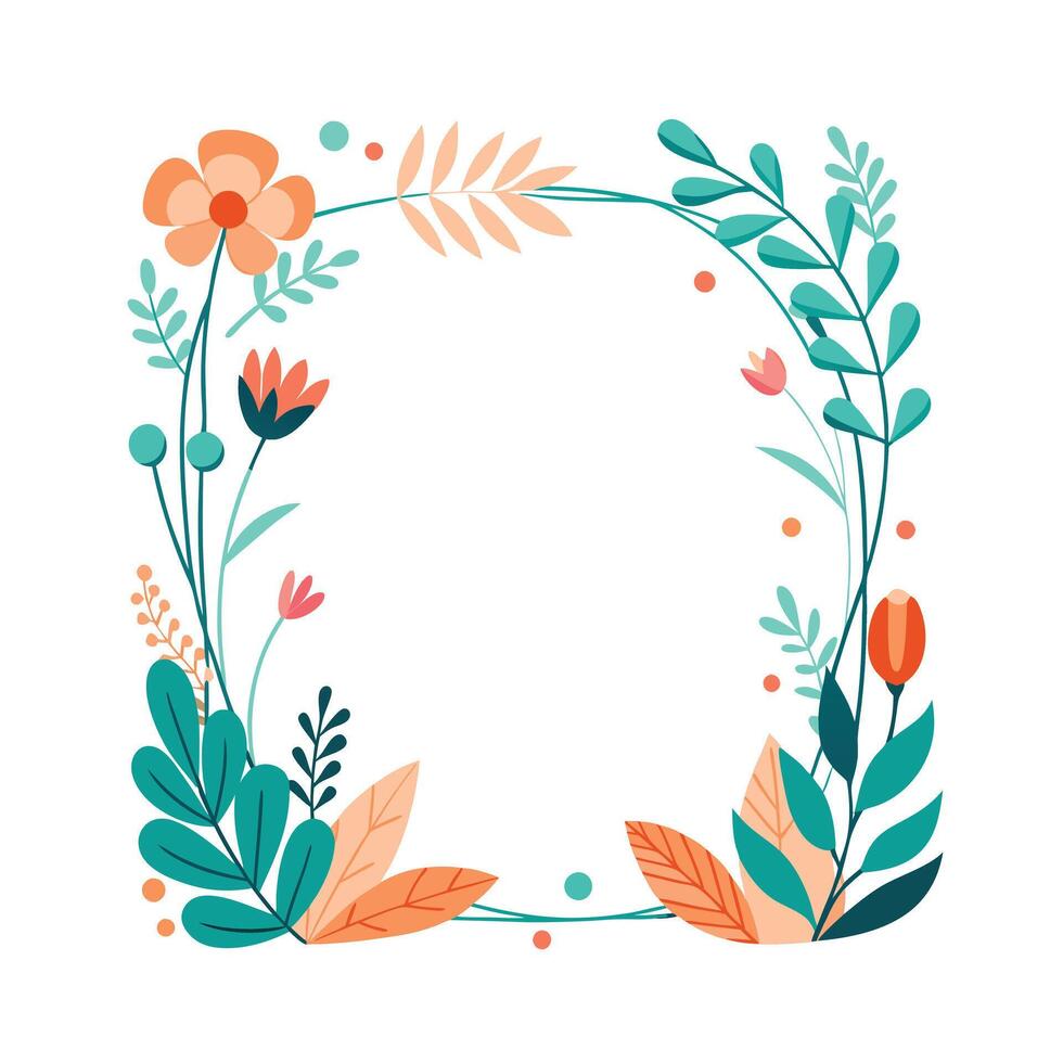 Beautiful Floral Frame Border Illustration vector