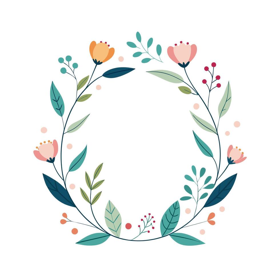 Beautiful Floral Frame Border Illustration vector