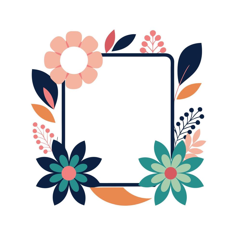 Beautiful Floral Frame Border Illustration vector