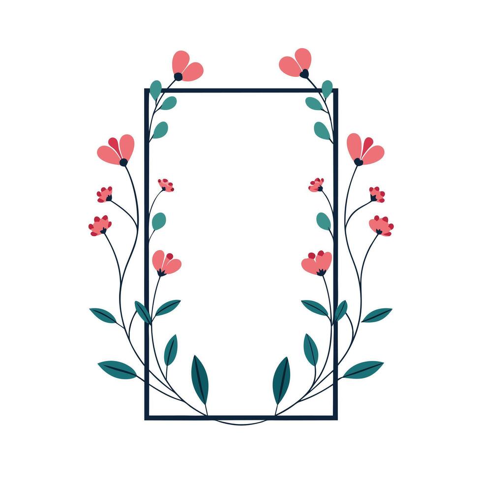 Beautiful Floral Frame Border Illustration vector