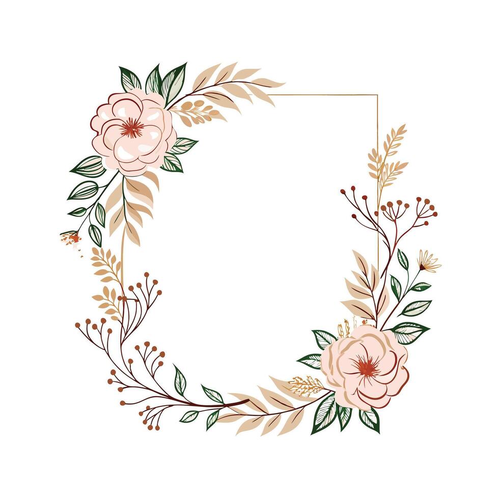 Beautiful Floral Frame Border Illustration vector