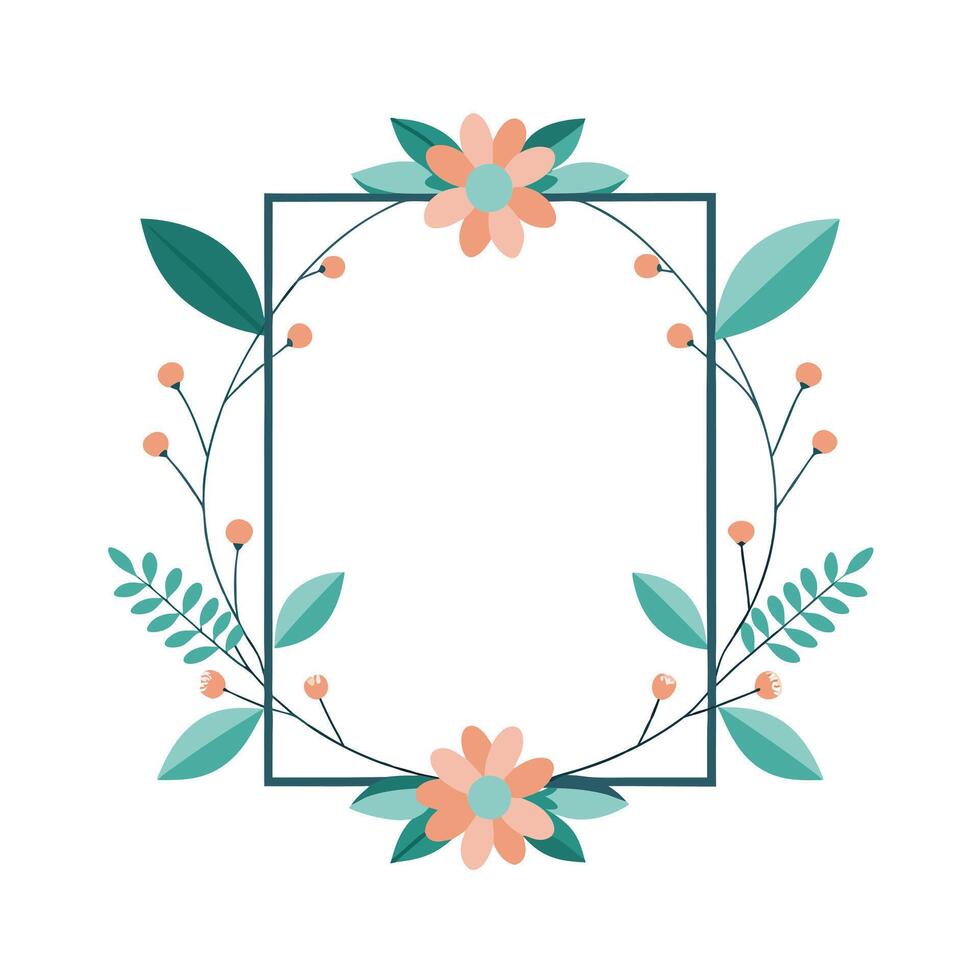Beautiful Floral Frame Border Illustration vector