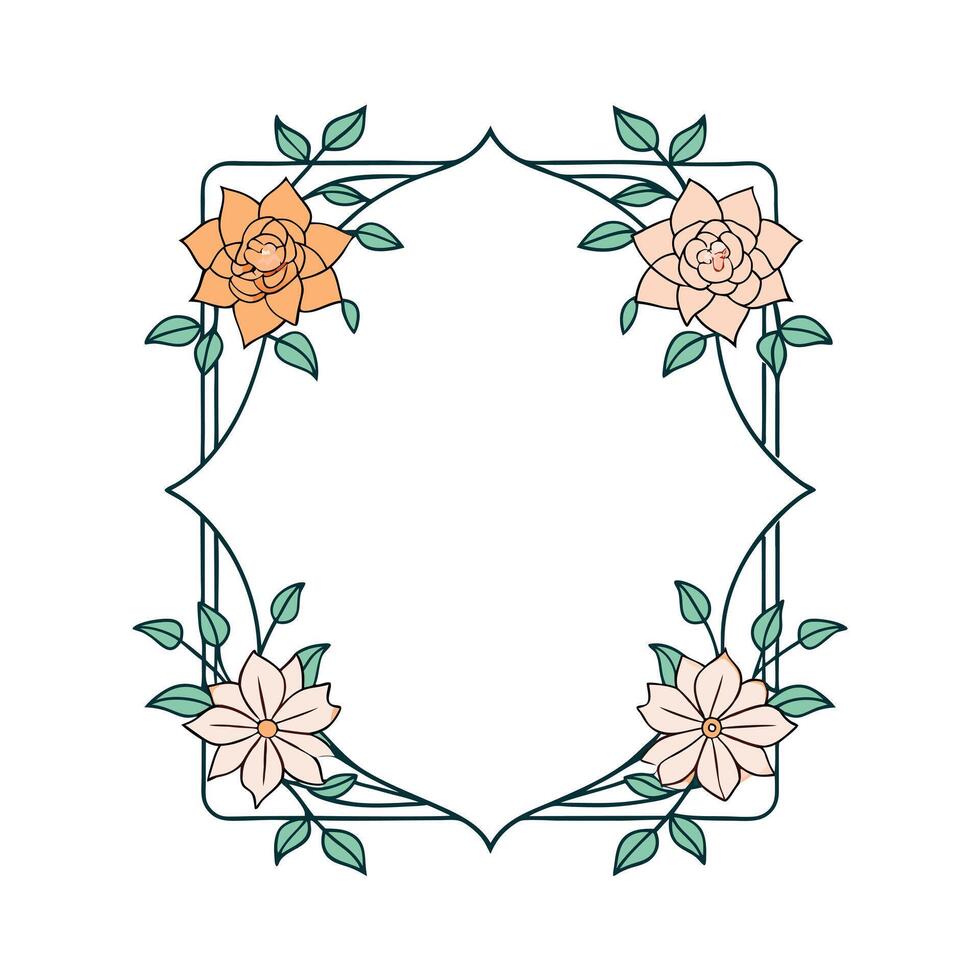 Beautiful Floral Frame Border Illustration vector