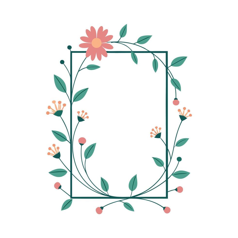 Beautiful Floral Frame Border Illustration vector