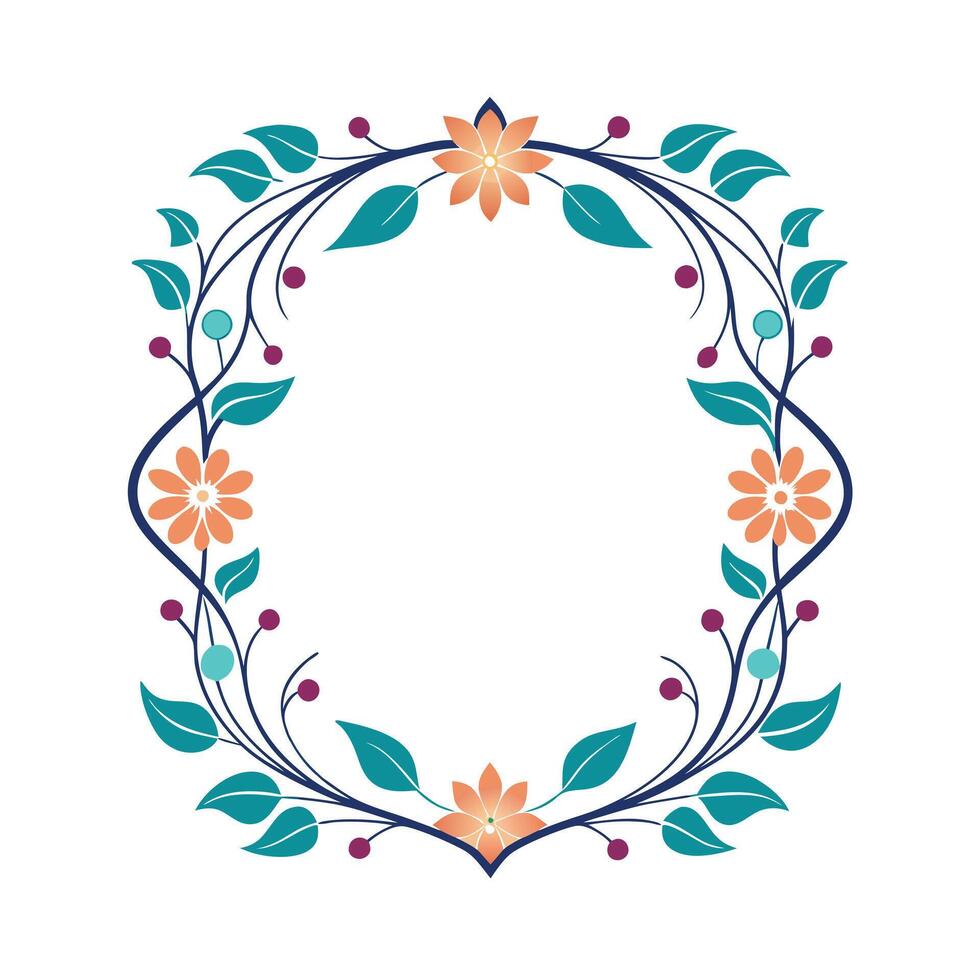 Beautiful Floral Frame Border Illustration vector