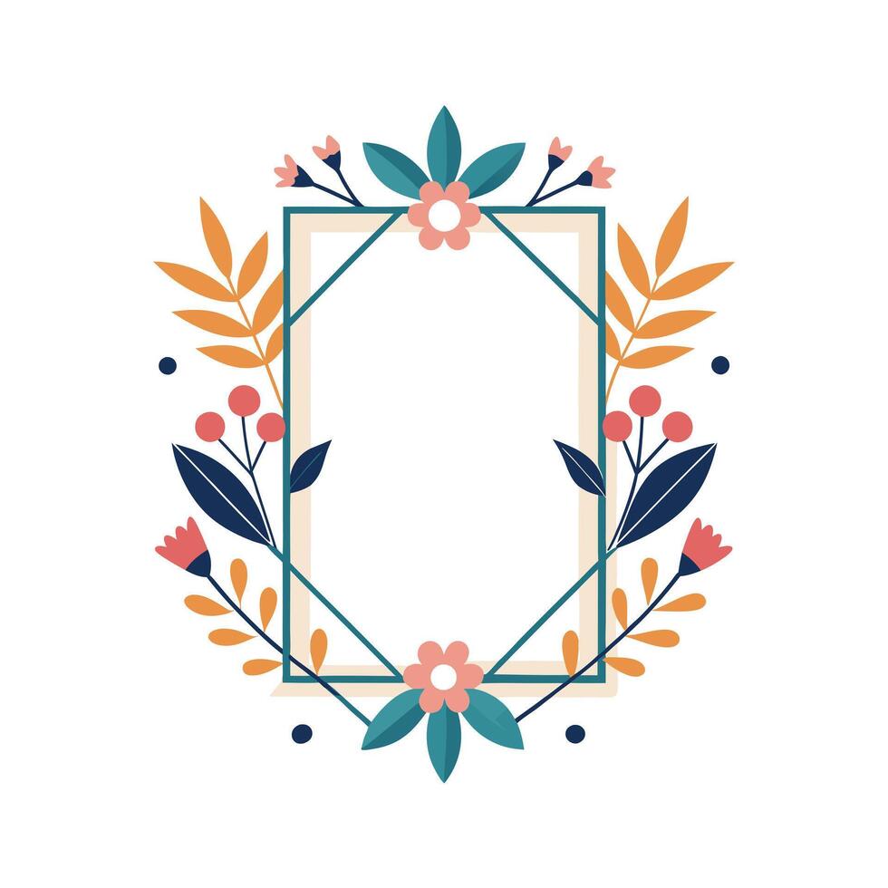 Beautiful Floral Frame Border Illustration vector
