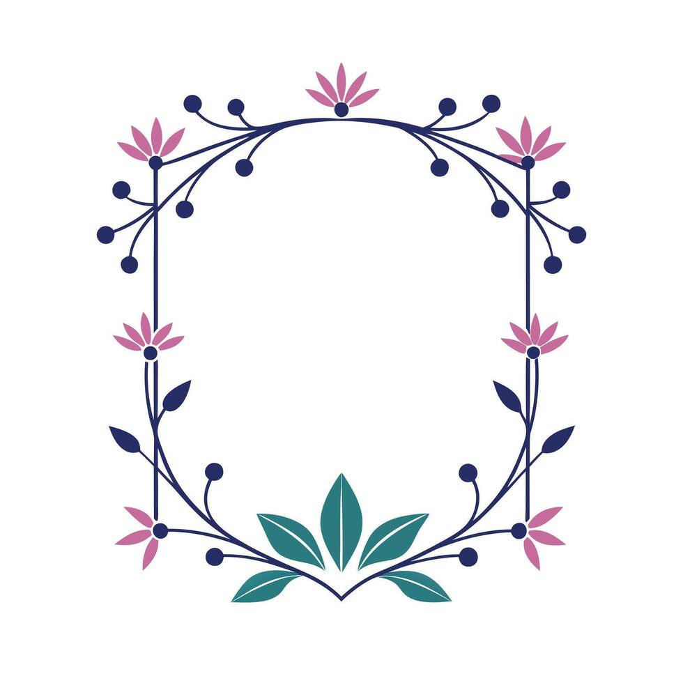 Beautiful Floral Frame Border Illustration vector