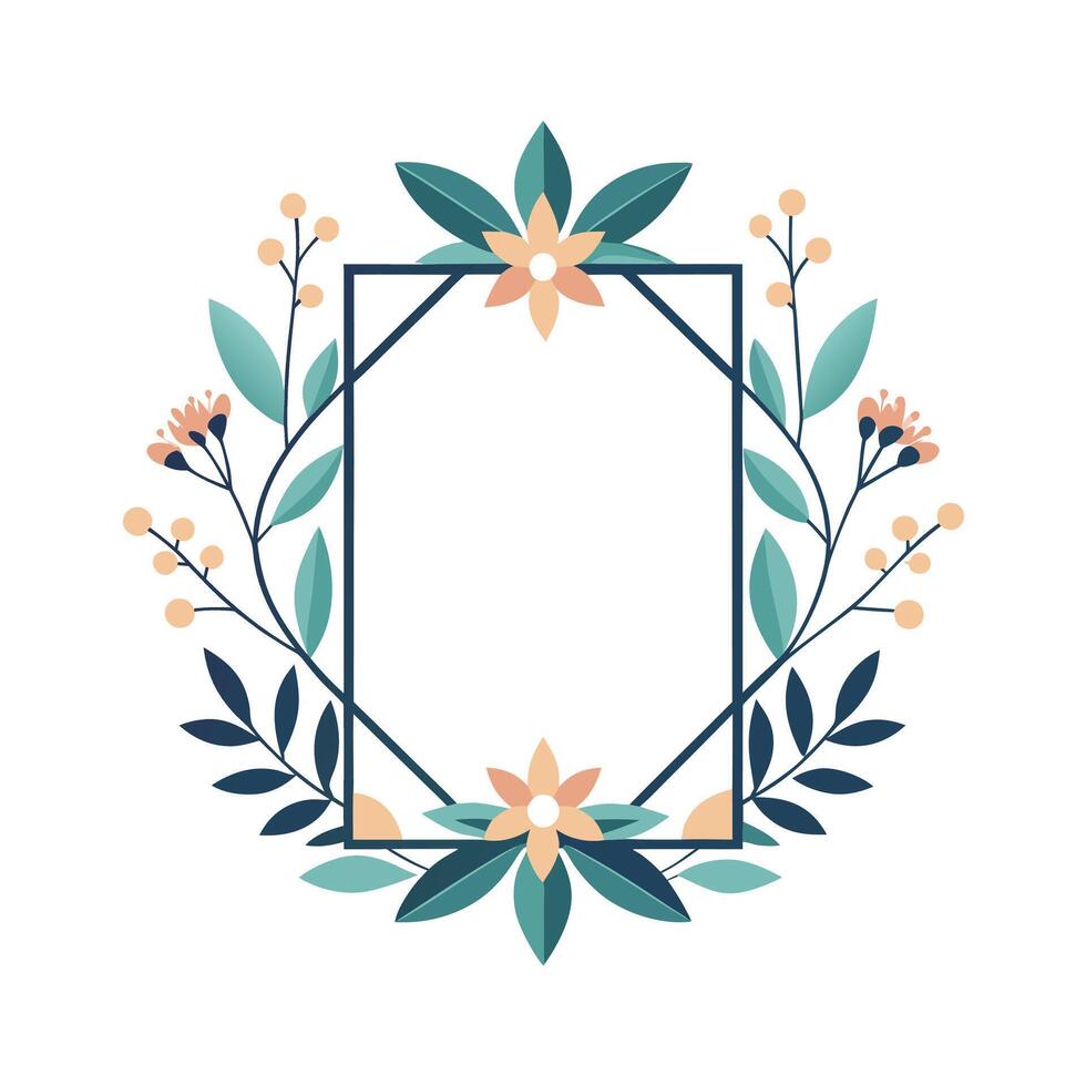 Beautiful Floral Frame Border Illustration vector
