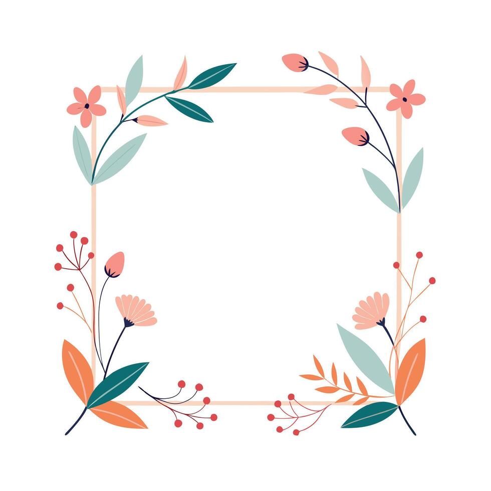 Beautiful Floral Frame Border Illustration vector