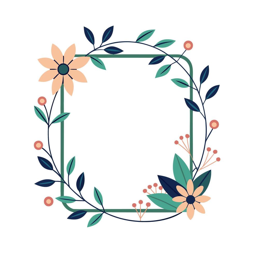 Beautiful Floral Frame Border Illustration vector