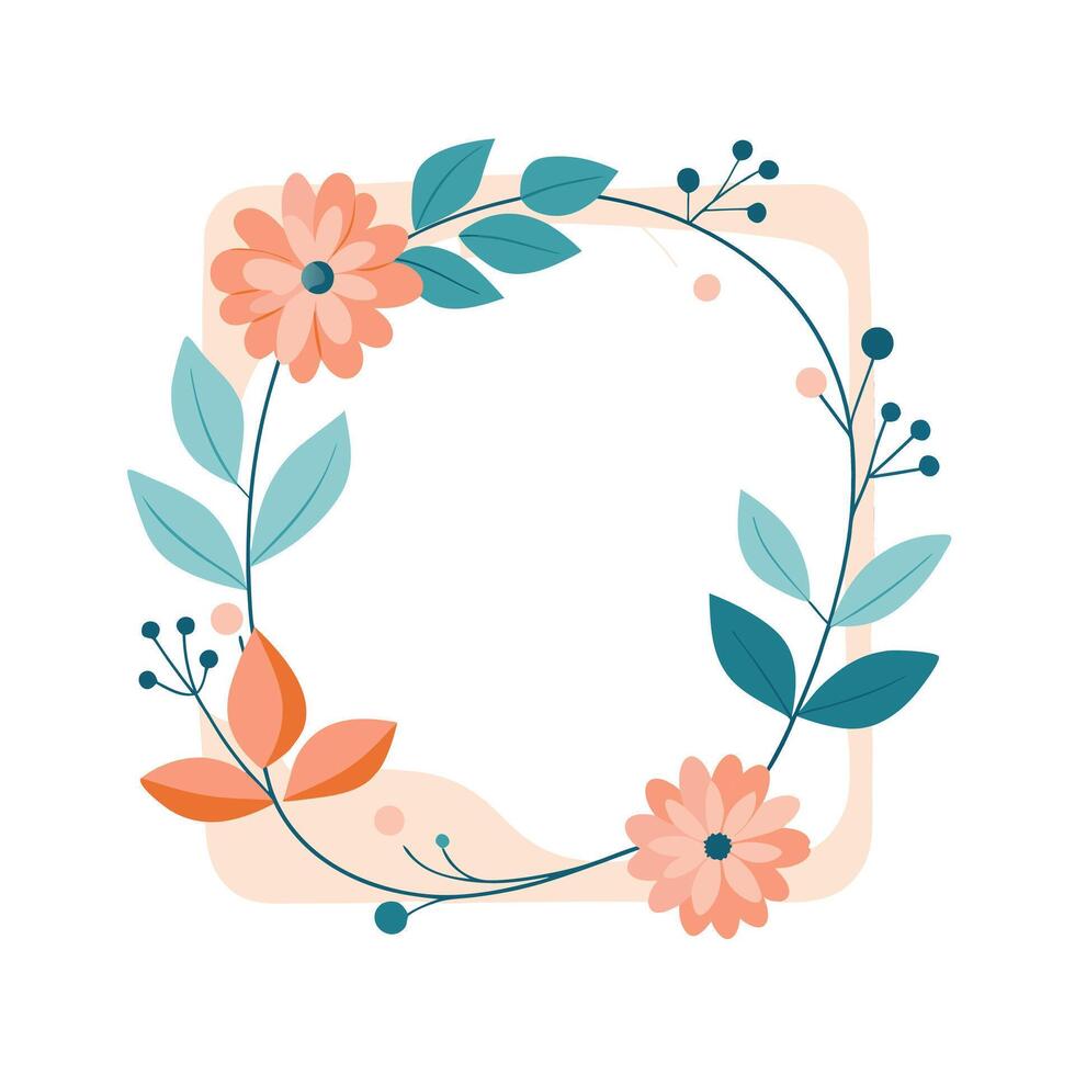 Beautiful Floral Frame Border Illustration vector