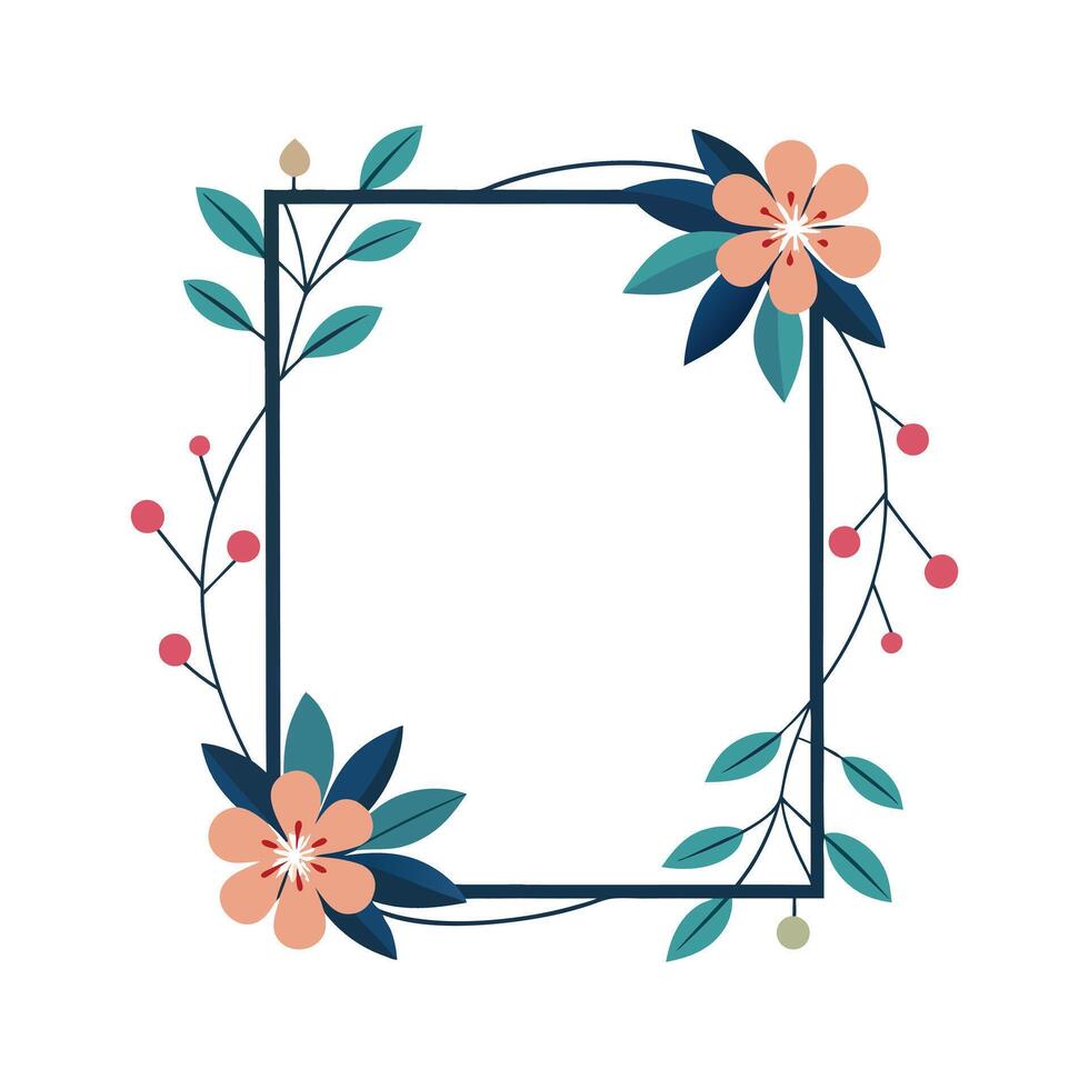 Beautiful Floral Frame Border Illustration vector