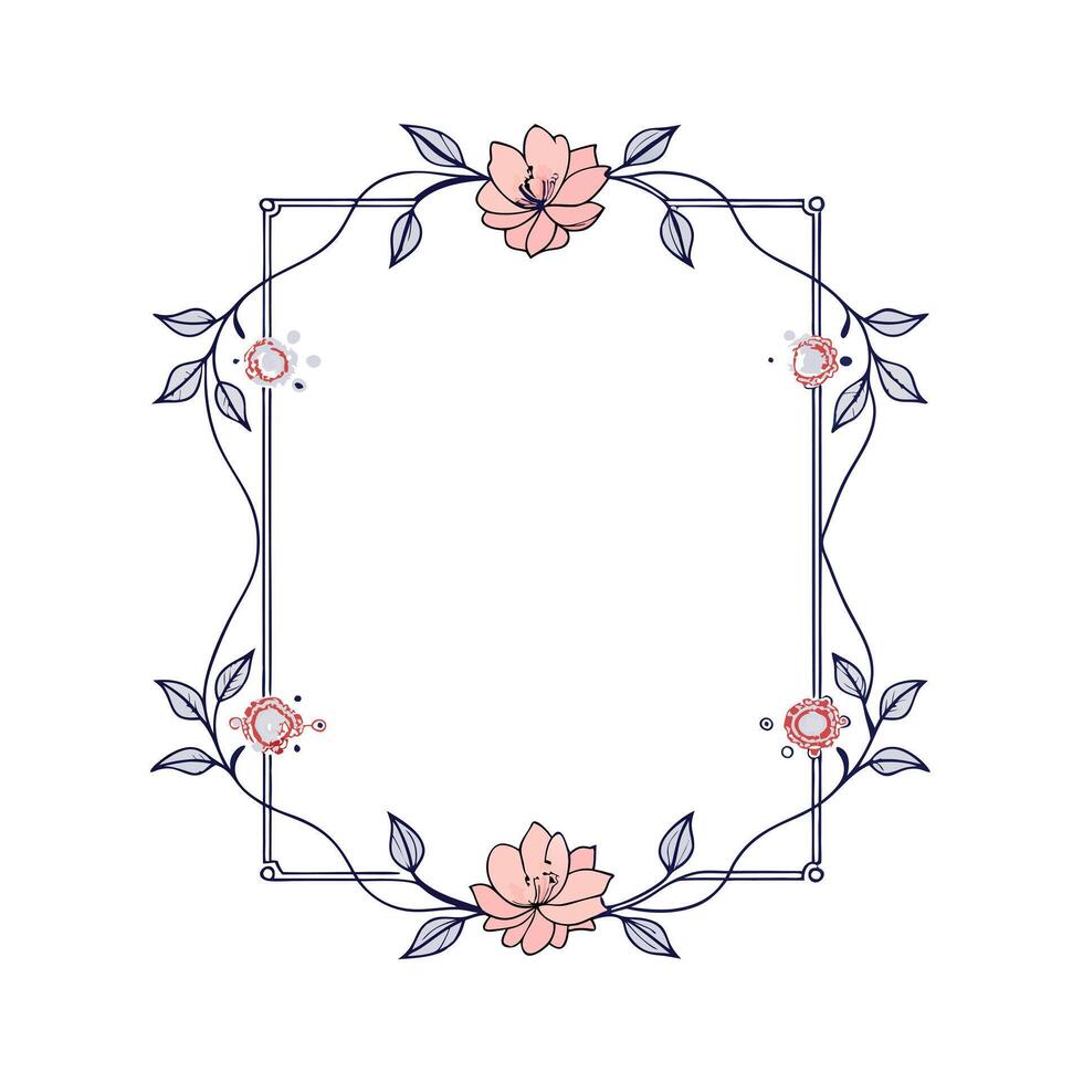 Beautiful Floral Frame Border Illustration vector