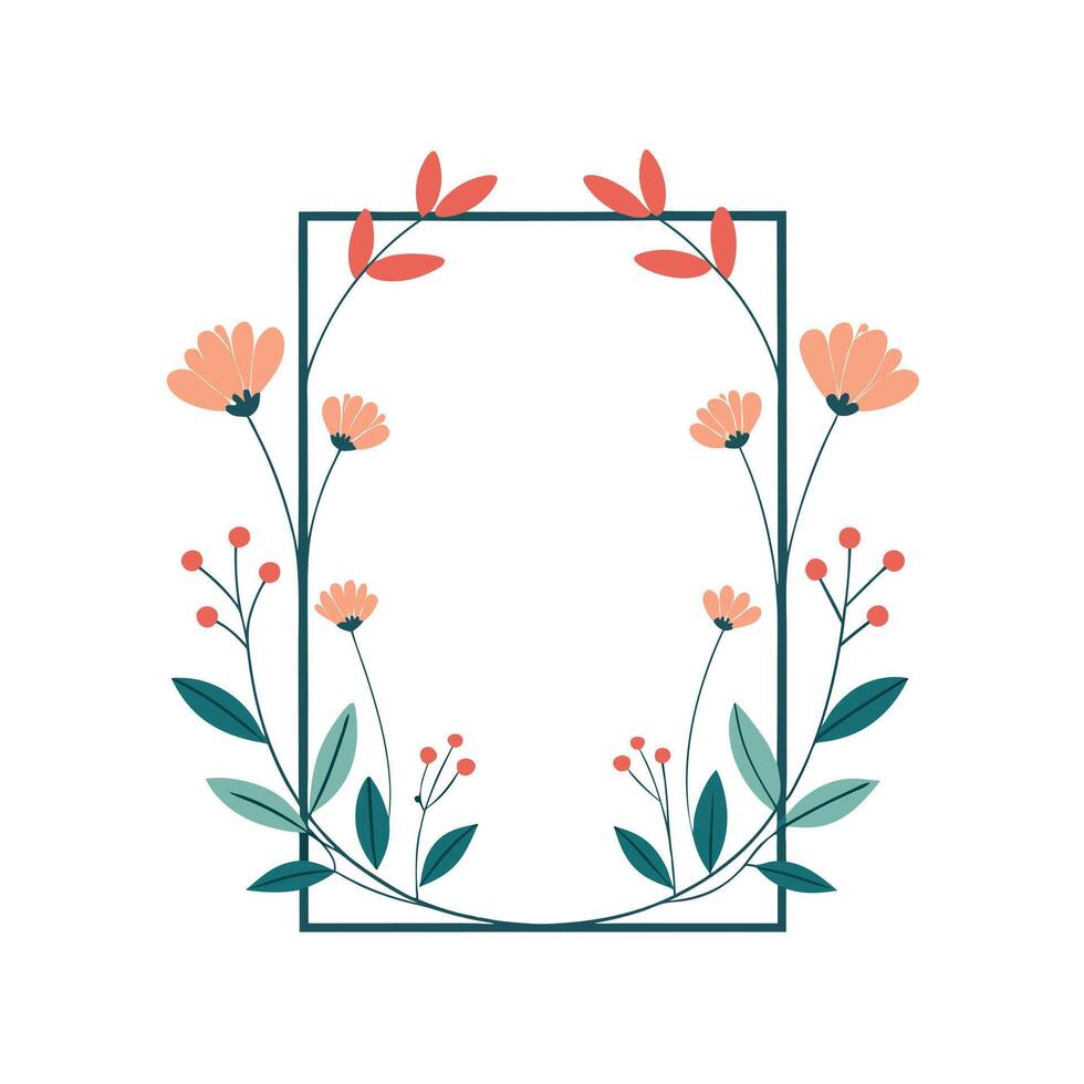 Beautiful Floral Frame Border Illustration vector