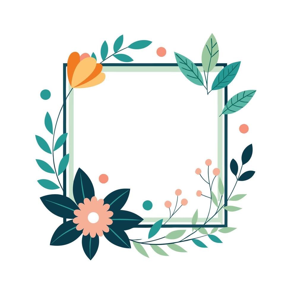 Beautiful Floral Frame Border Illustration vector